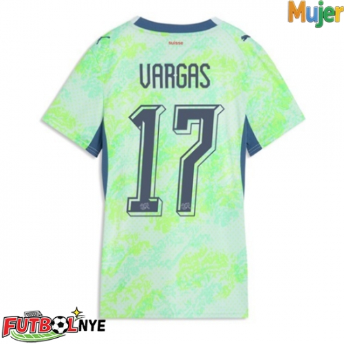 Camiseta Suiza Ruben Vargas #17 Visitante Equipación para mujer Mundial 2026 manga corta